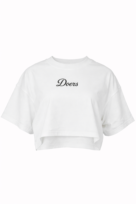 DOERS – WOMEN’S CORE CROP WHITE